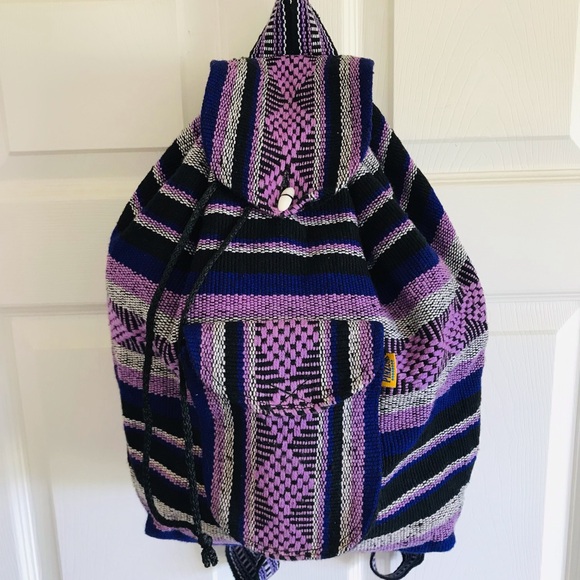 Pinzon Handbags - Pinzon Boho Aztec Purple Beach Backpack